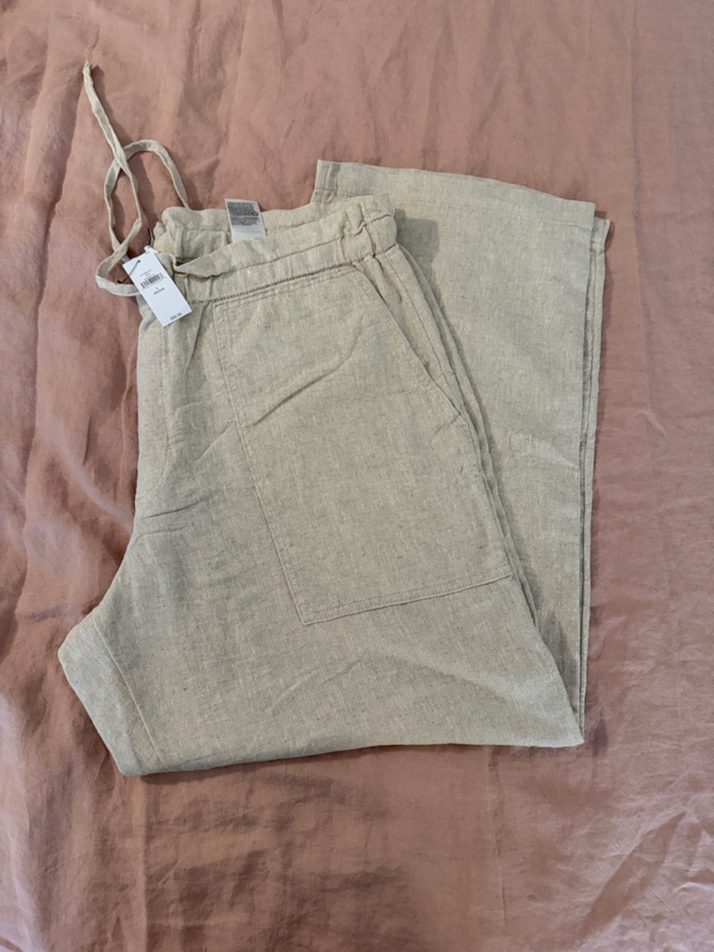 Banana Republic Factory linen blend drawstring pants petite L NWT